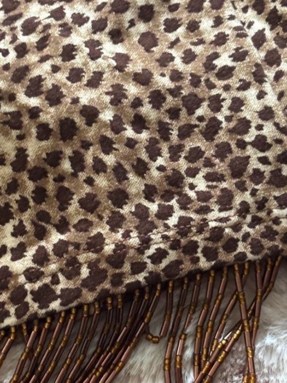 Indah Sierra Leopard Print Fringe Halter Crop Top - Brown/Tan - Picture 3 of 3